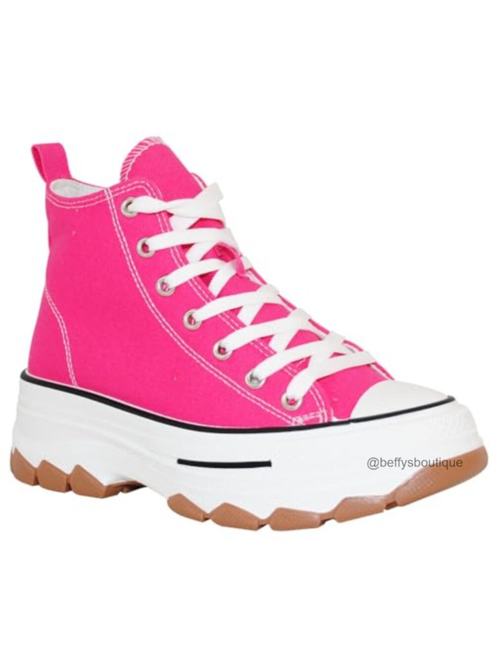 Platform Lace-Up High Top Sneakers Rhinestone Skateboarding Shoes